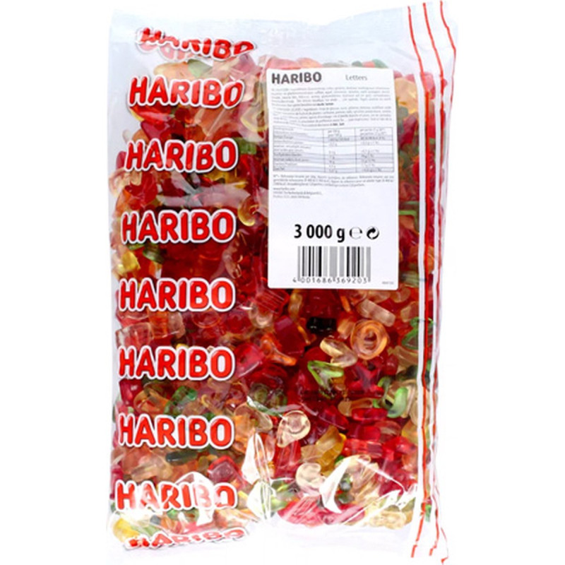 bonbon haribo - grossiste bonbons - Haribo ABC lettres Alphabet 3Kg