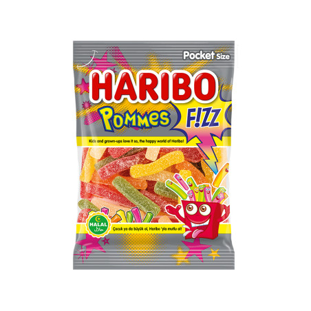 bonbon haribo - grossiste bonbons - Haribo Frites halal sachet de 100g