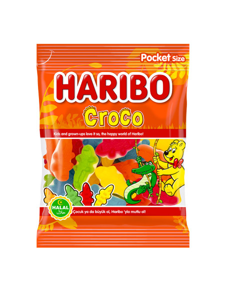 bonbon haribo - grossiste bonbons - Haribo Croco halal sachet 100g